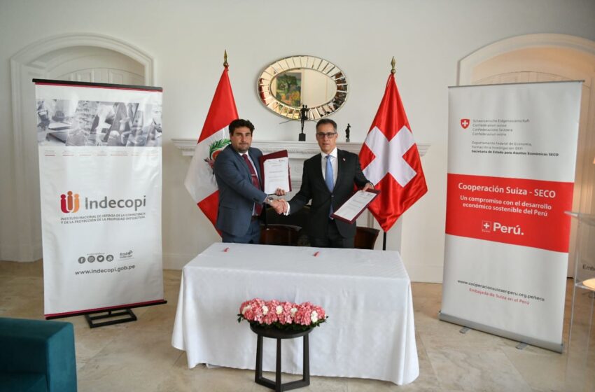  Cooperación Suiza firma acuerdo con Indecopi para impulsar la propiedad intelectual del Perú